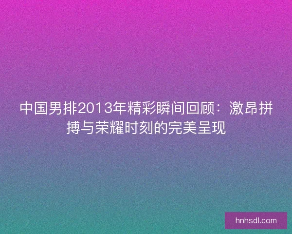 中国男排2013年精彩瞬间回顾：激昂拼搏与荣耀时刻的完美呈现